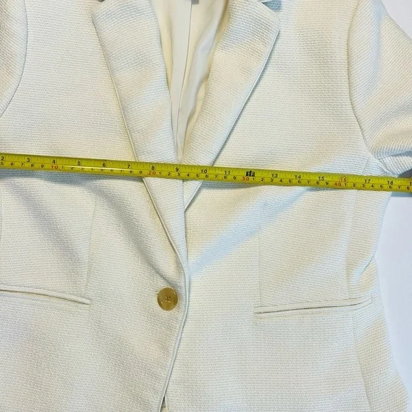 Ann Taylor The Newbury Blazer Jacket Women Sz 8 Petite Cream Neutral Classy NWOT - Picture 11 of 13